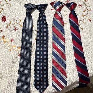 Classic Kids’ Clip-On Tie Set - Navy and Red
